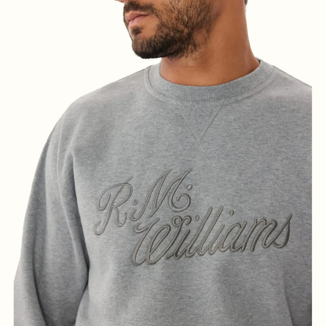 Men R.M. Williams R.M.W Script Crew Neck