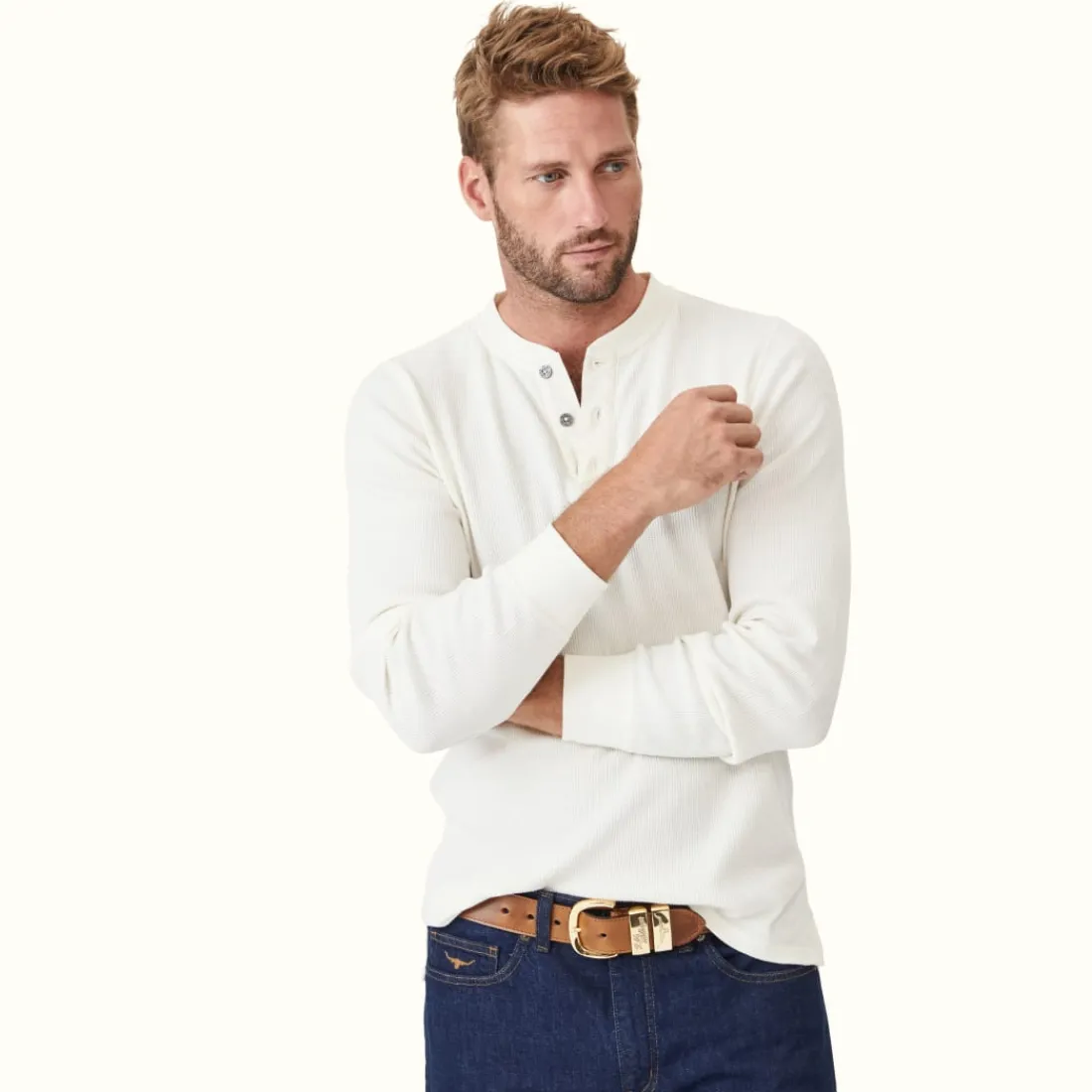 Men R.M. Williams Silverton Henley